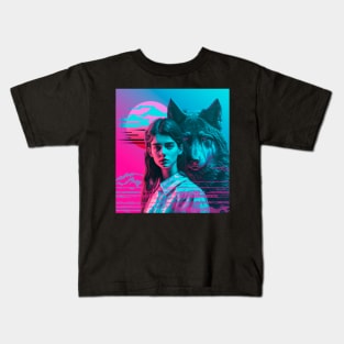 Girl and Wolf Kids T-Shirt